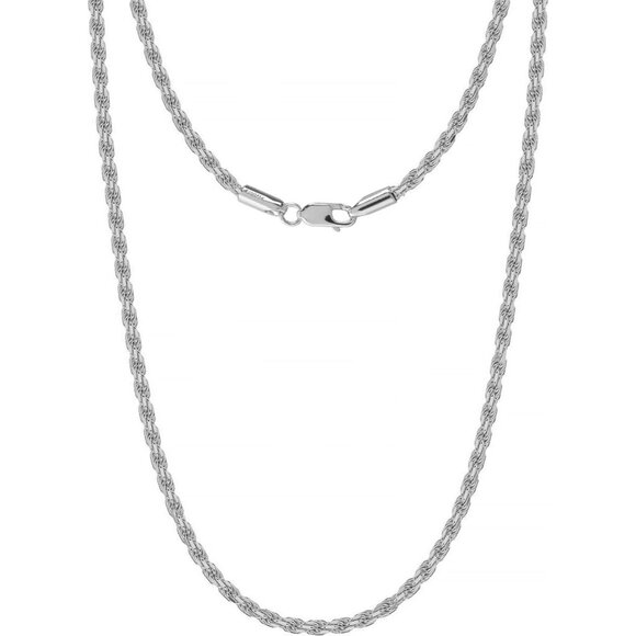 Solid 925 Sterling Silver 18K Gold Plated & Rhodium Plated 2 MM Diamond-Cut Bra